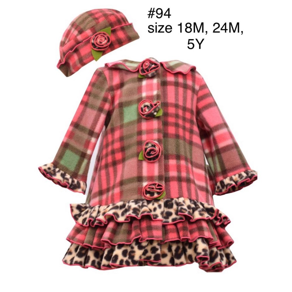 🎄🎁 Girls Fleece coat &  hat 18M 24M 5Y new 🎁🎄